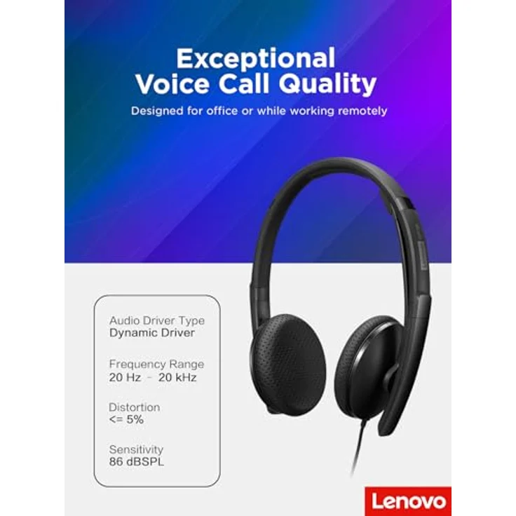Lenovo WIRED VOIP HEADSET, Hochwertiges Material, Flexibel Gestaltet, Langlebig – Bild 9