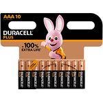 Duracell Plus AAA Micro Alkaline-Batterien, 1.5V LR03 MN2400, 10er-Pack, 163584