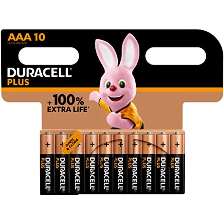 Duracell Plus AAA Micro Alkaline-Batterien, 1.5V LR03 MN2400, 10er-Pack, 163584 – Bild 1