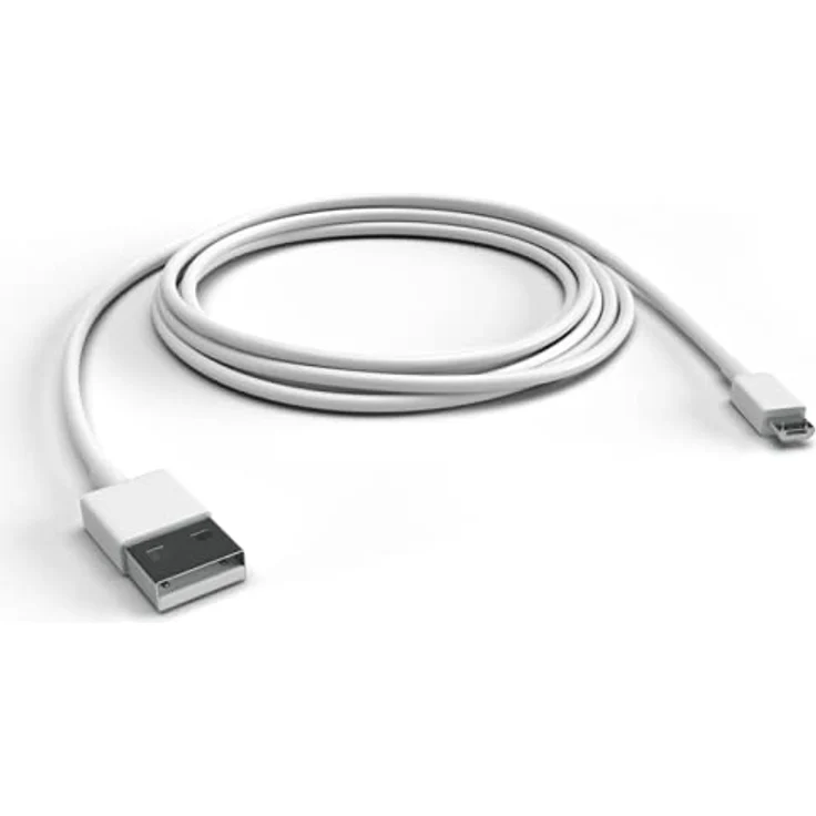 Justcom Micro-USB Ladekabel für Samsung Galaxy A7 2018, 2 m, weiß, Schnellladekabel mit Hi-Speed Datenübertragung bis 480 Mbit/s – Bild 2
