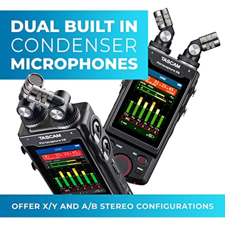 Tascam Portacapture X8 - Portabler 6+2-Spur High-Resolution 32-bit/192-kHz Rekorder, schwarz, portabel – Bild 3