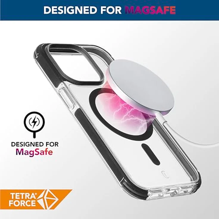cellularline Tetra Force Strong Guard Mag - iPhone 15 Pro Max - Ultra Schutzhülle - Transparent - Impact Dissipating System - Military Tested - Recyceltes Material – Bild 2