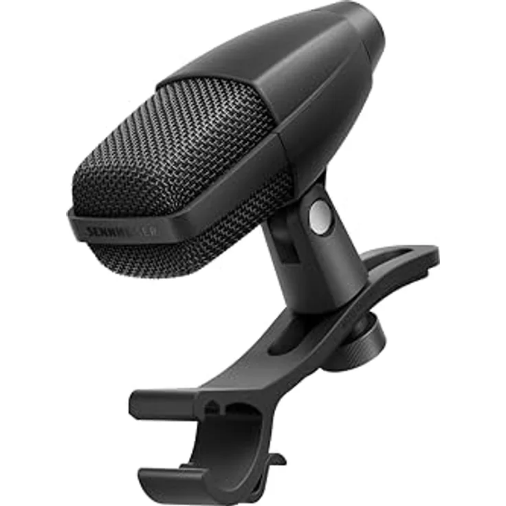 Sennheiser MD 421 Kompakt, Dynamisches Mikrofon mit nierenförmiger Richtcharakteristik und MZW Schlagzeugklemme, schwarz