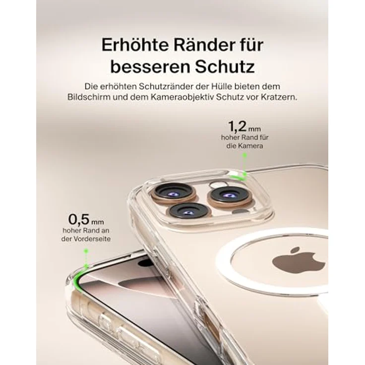 Belkin SheerForce iPhone 16 Pro Max Hülle, MagSafe-kompatible, kratzfeste, transparente Handyhülle mit stoßfestem Schutz – Bild 4