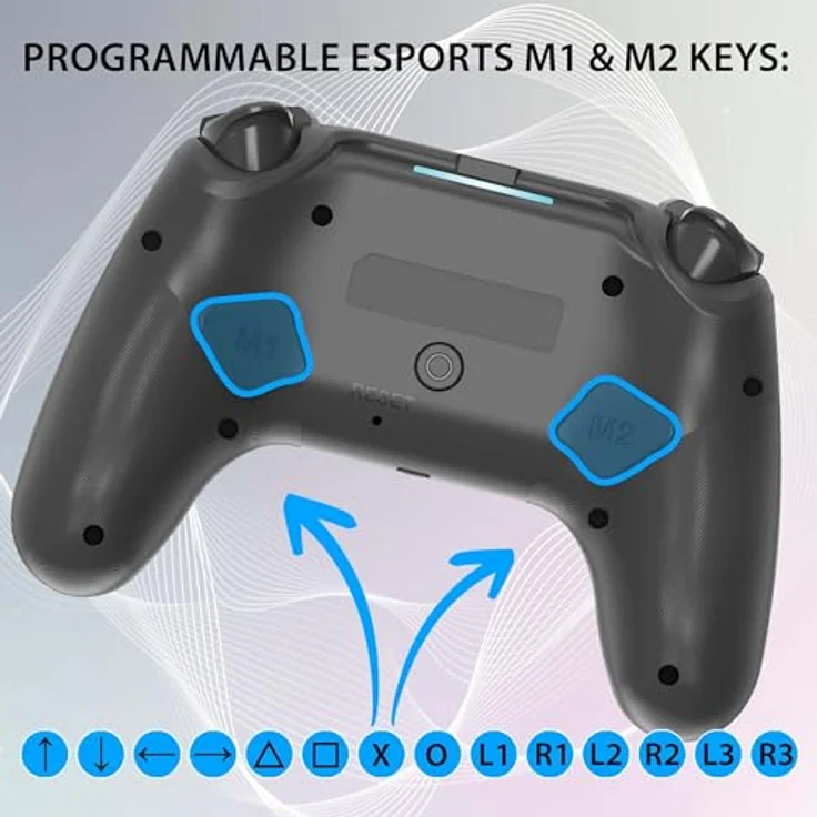 Subsonic Kabelloser Controller für PS4, Bluetooth-Gamepad mit LED, Vibration und 3,5-mm-Headset-Anschluss – Schwarz – Bild 5