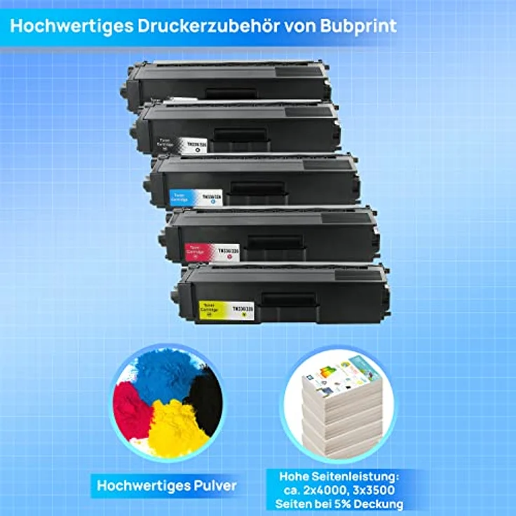 Bubprint TN-326 Multipack, kompatible Tonerkartuschen für Brother Drucker, hohe Druckqualität, einfache Installation – Bild 3