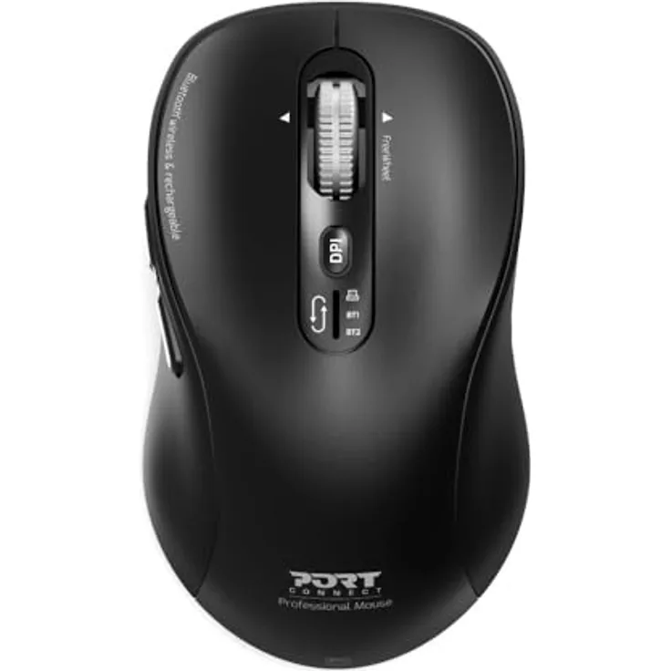 Port Designs MOUSE RECHARGEABLE BLUETOOTH COMBO PRO TYPE C (Kabellos), Maus, Schwarz
