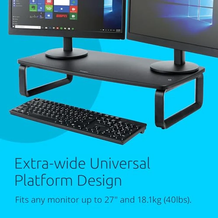 Kensington K52797WW SmartFit Extrabreiter Monitor Stand, 18 Kg schwarz – Bild 3