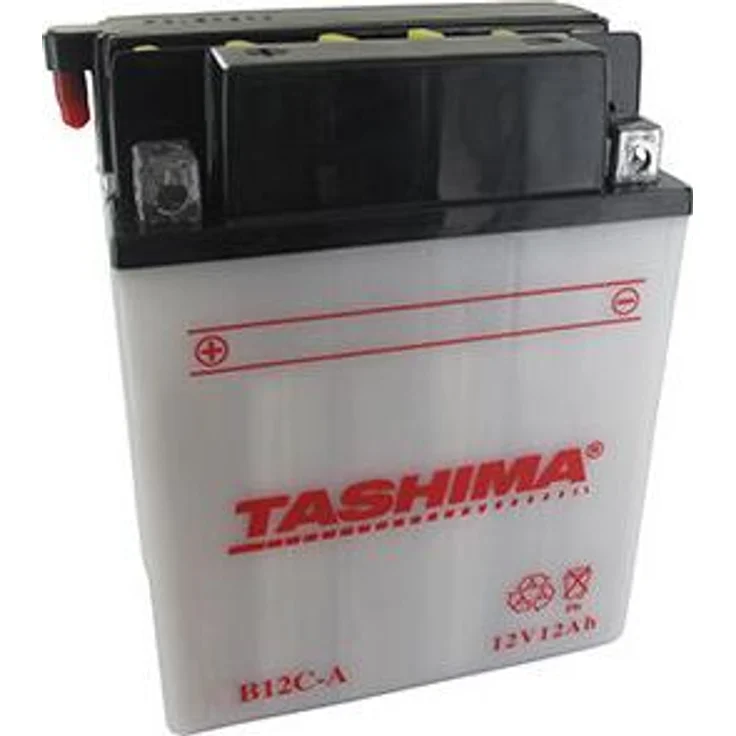 AUTRES Blei-Batterie Tashima Verstärkt 12V, 12Ah für Quads, mit getrenntem Säure geliefert, Abmessungen: 134x80x175mm, + links