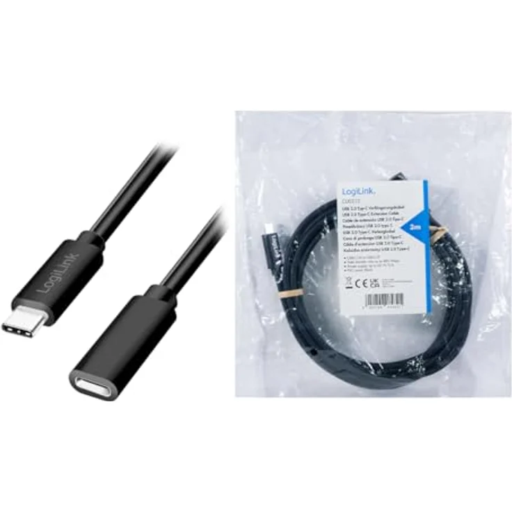 Logilink CU0212 - USB 2.0 Typ-C Verlängerungskabel mit PD Unterstützung (PowerDelivery), Schwarz, 3m – Bild 5
