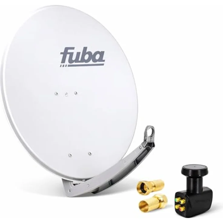 Fuba DAA 780 G, Satellitenantenne mit PremiumX Quad LNB für 4 Teilnehmer, grau, 39,53 dB Antennengewinn – Bild 1