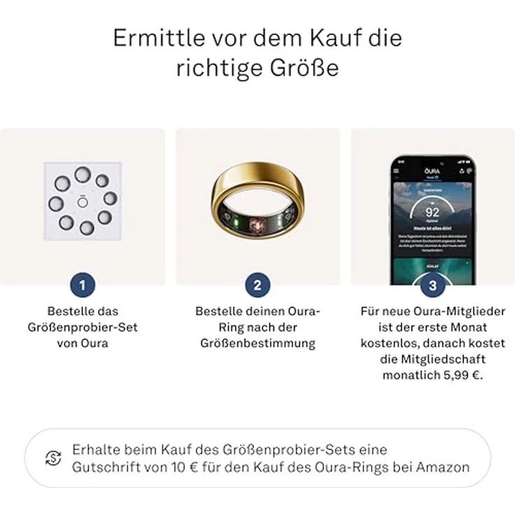 Oura Ring Gen3 Horizon, Smart Ring aus gebürstetem Titan, Silber, zur Überwachung von Schlaf, Aktivitätsniveau, Herzfrequenz und Stress – Bild 3