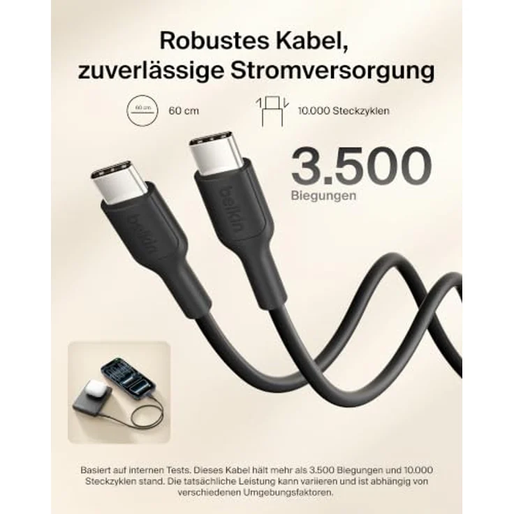 Belkin BoostCharge Power Bank, Slim Magnetic mit Qi2, USB-C, 30 Watt, 10000 mAh, Schwarz – Bild 8