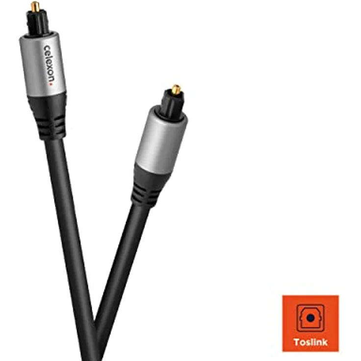 celexon Toslink Optisches Audiokabel 10,0m - Professional Line, 2-fach geschirmt, vergoldete Kontakte, schwarz – Bild 4