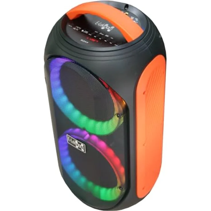 E-Lektron EL214-P Soundsystem Partybox, tragbare Lautsprecherbox mit USB Mediaplayer und LED Lichtshow, inkl. Mikrofon – Bild 1