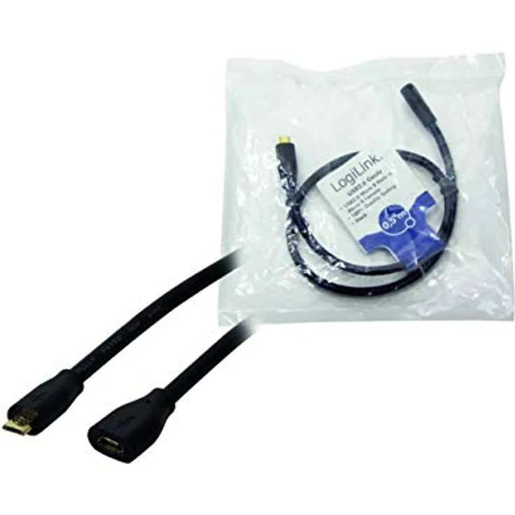 LogiLink CU0120 USB 2.0 Micro-B Verlängerungskabel Schwarz – Bild 4