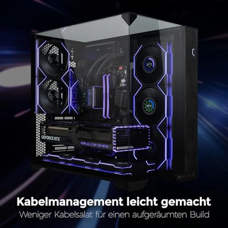 Lian Li UNI FAN TL Wireless PC Lüfter 120mm RGB Schwarz - 3er Pack | PWM - hoher Airflow - Vibrationsarm - Leise – Bild 5