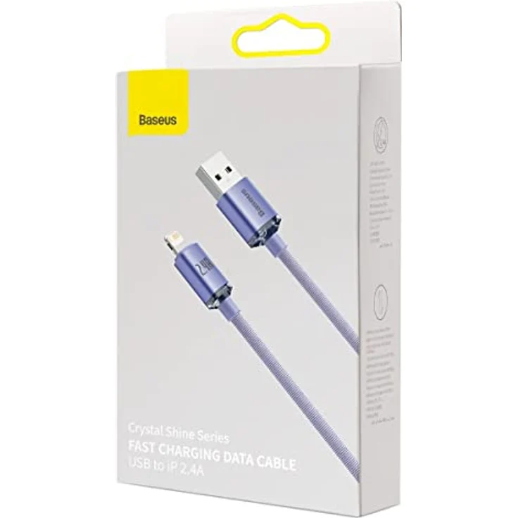 Baseus Crystal Shine USB auf Lightning Kabel, 2,4 A, 2 m, Violett – Bild 1