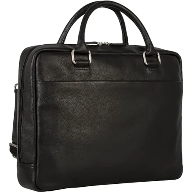 Leonhard Heyden Berlin Aktentasche Leder, 38 cm mit Laptopfach, schwarz, Trolley-geeignet – Bild 1