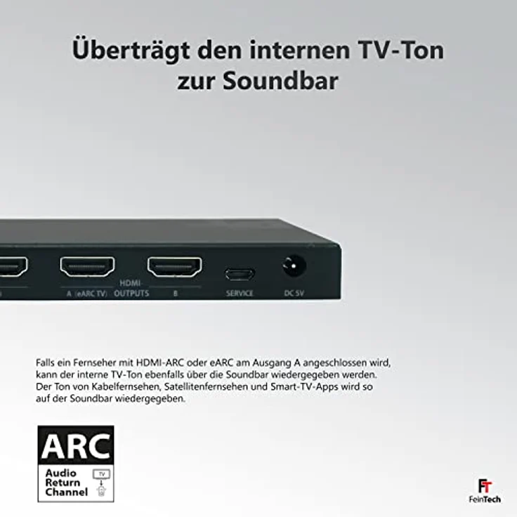 FeinTech VAX04201 HDMI eARC Pass Matrix Switch 4x2 für Soundbar und 2 Displays 4K 60Hz Dolby Vision Atmos – Bild 4