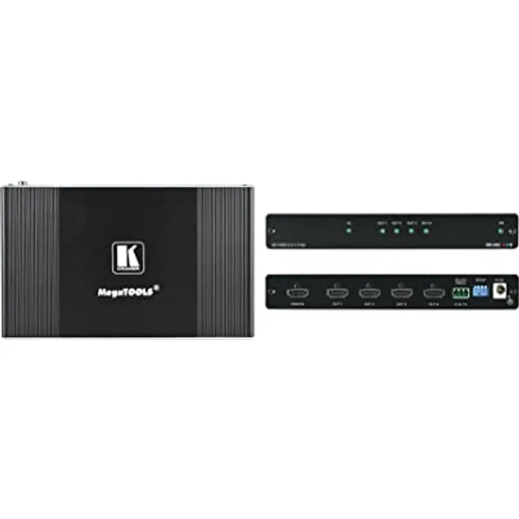 Kramer VM-4HH, 1:4 HDMI 2.0 Verteiler mit 4K@60Hz Unterstützung und 17.82Gbps Datenrate