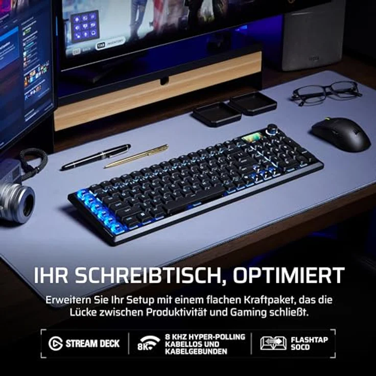 Corsair Vanguard Air 99 Wireless Gaming-Tastatur, optisch-mechanisch mit 8K Polling, Low Profile, DE-Layout - schwarz – Bild 2