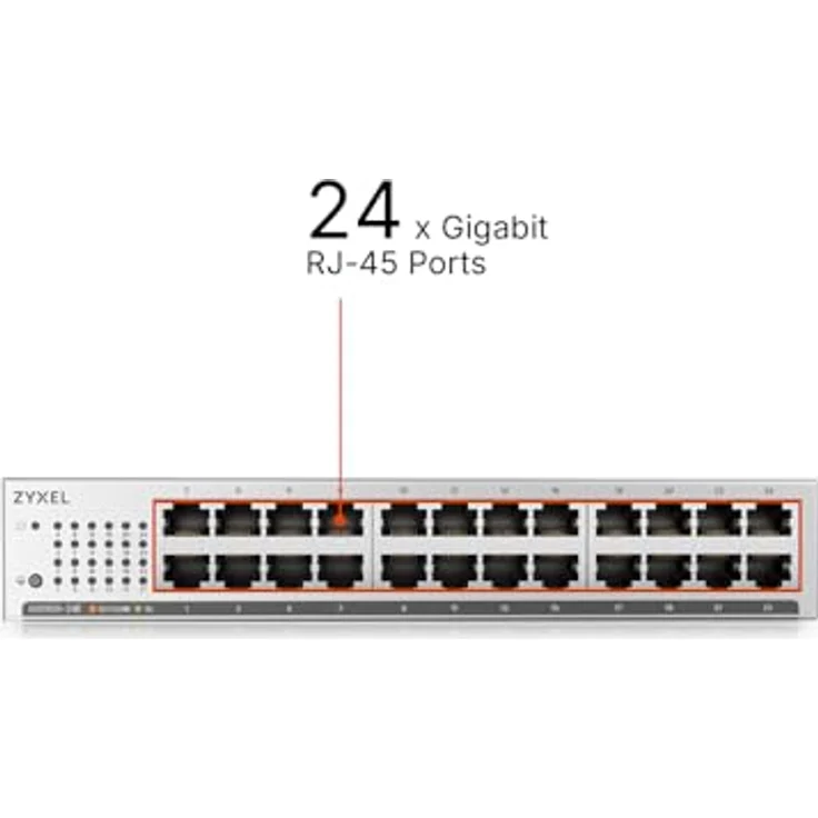 ZyXEL GS-1100-24E, unmanaged Switch mit 24 x 10/100/1000 Ports, rackmontierbar, desktop- und wandmontierbar – Bild 2