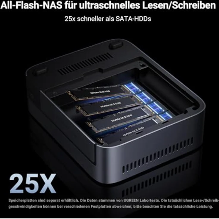 UGREEN NASync DXP480T Plus 4-Bay All-Flash SSD NAS, Intel i5 1235u 10-Core CPU, 8GB DDR5 RAM, 128G SSD, 10GbE Port, Wi-Fi6, 4*M.2 NVMe Steckplätze, 8K HDMI, 2*TBT4, Network Attached Storage (Diskless) – Bild 2