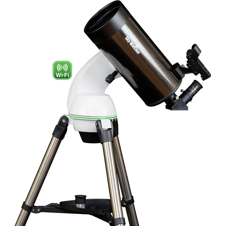 Skywatcher Teleskop SkyMax-127 AZ-Go2, Maksutov Teleskop MC 127/1500, Steuerung per Smartphone, lichtstark, elegant in Schwarz