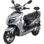 elrofu E-Roller 125er Angry Hawk, 80 km/h, 4000 Watt, Lithium-Akku, Elektro-Roller 125 CCM, Elektro Motorrad 125, 125er Elektroroller, E-Motorrad 125, E-Roller mit Straßenzulassung, Grau/Schwarz