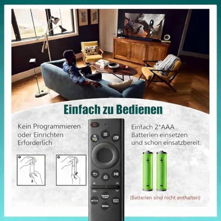 Mycotech Fernbedienung für Samsung Smart TV, Ersatzmodell BN59-01385A, sofort einsatzbereit, verbessert Signalübertragung, direktwahltasten für Netflix und mehr – Bild 7