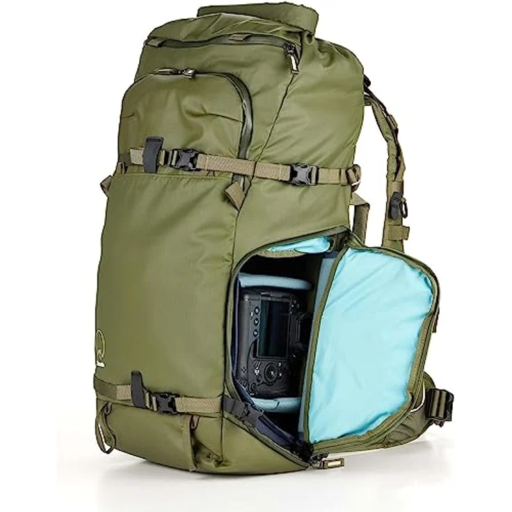 Shimoda Action X70 HD, Fotorucksack mit einstellbarer Rumpfhöhe und Roll-Top-Zugang, Grün – Bild 3