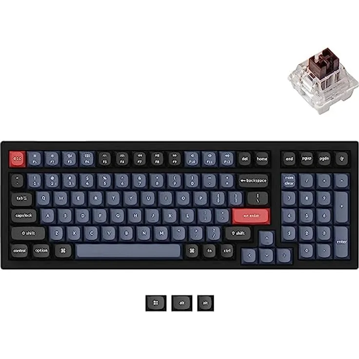 Keychron K4 Pro QMK/VIA Kabellose mechanische Tastatur, Hot-Swappable, Custom Programmable Macro Wired Keyboard mit Brown Switch, RGB Licht, PBT Keycaps für Mac Windows Linux