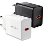 Echos 20W Ladegerät USB C Schnellladegerät Power Netzteil PD PPS Ladegerät Schnelllader Handy für iPhone Samsung Galaxy Ipad Huawei Xiaomi HTC Sony LG und viele mehr (Weiß USB-C)