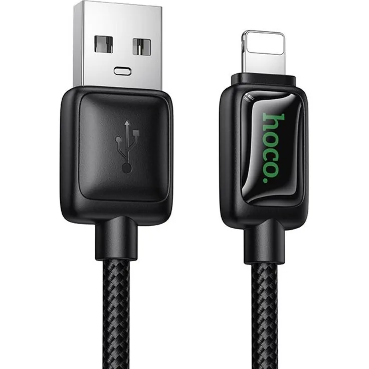 Hoco X146, USB A auf iPhone Kabel, 1,2 m, 2,4 A, mit LCD-Display, schwarz