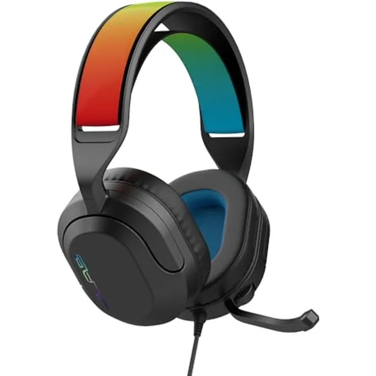 JLab Audio JLab Nightfall Gaming Headset, kabelgebundenes Over-Ear-Design mit 50 mm Treibern und integriertem Mikrofon, Schwarz