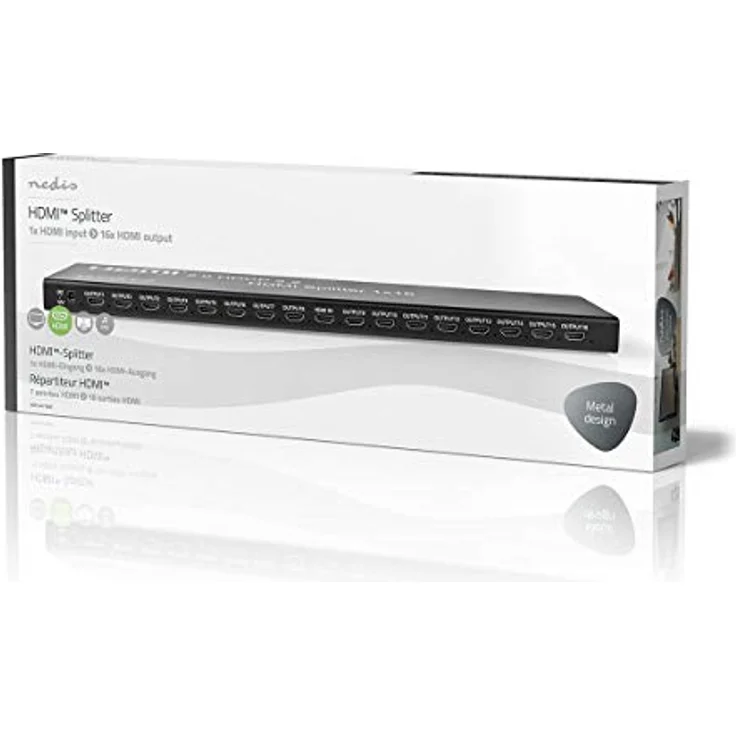 HDMI T Splitter | 2 x 8-Port Port(s) | HDMIT Eingang | USB-A Buchse / 16x HDMIT Ausgang | 4K@60Hz | 18 Gbps | Metall | Anthrazit – Bild 2
