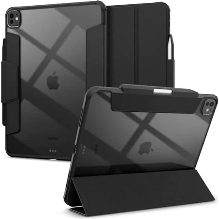 Spigen Ultra Hybrid Pro Hülle Kompatibel mit iPad Pro 13 Zoll 7.Generation M4 (2024) Case - Schwarz, Schutzhülle mit Air Cushion Technologie und integriertem Ständer