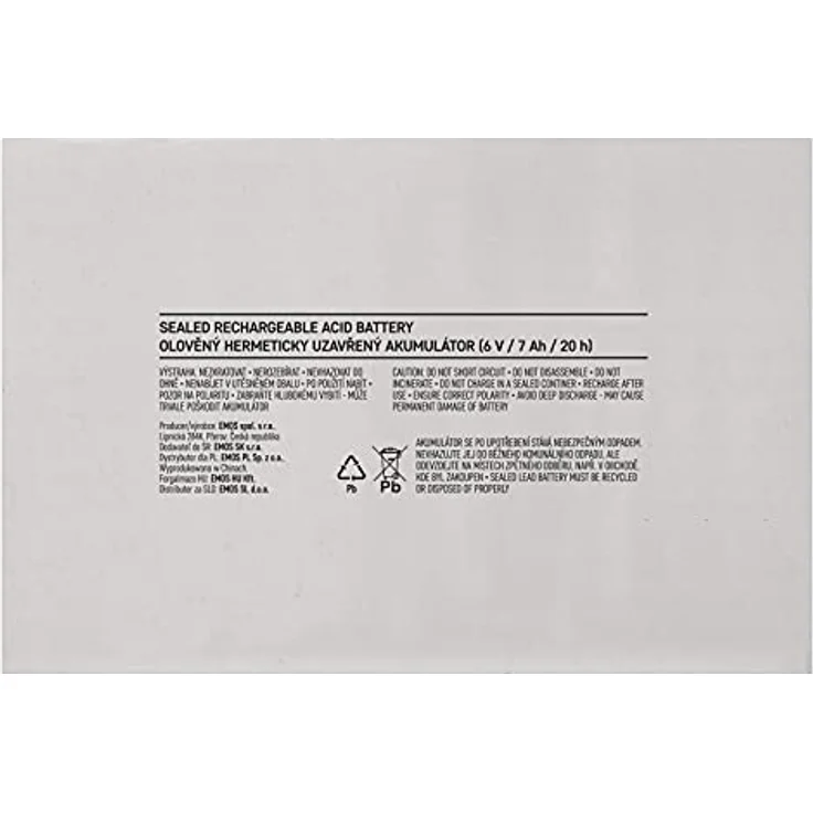 EMOS Wartungsfreier Bleiakku 6V 7Ah - AGM Batterie - Faston 4,7mm Anschluss - Für Alarmsysteme, Brandmeldetechnik, USV-Geräte - 151x34x94 mm – Bild 5