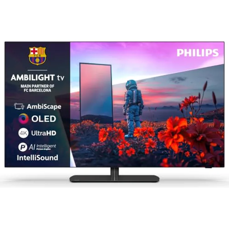 PHILIPS Ambilight TV 55OLED811/12, 55 Zoll 4K OLED Smart TV mit Dolby Atmos und P5 KI-Engine