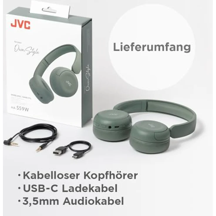 JVC HA-S59W, True Wireless Kopfhörer mit Bluetooth 5.4, 50 Stunden Akkulaufzeit, beige – Bild 8