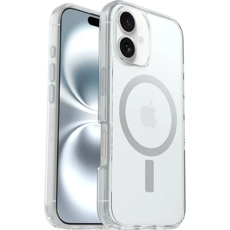 OtterBox Symmetry Series Clear MagSafe transparente Hülle für iPhone 16, stoßfest, sturzsicher, schützende Hülle, 3X getestet nach Militärstandard, Transparent – Bild 1