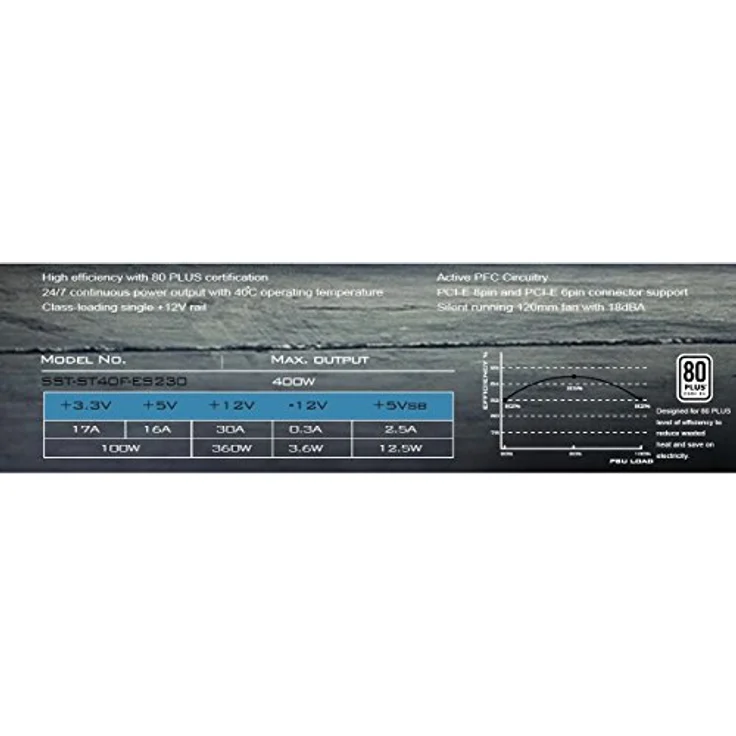 SilverStone SST-ST40F-ES230 - Strider Essential Serie, 400W 80 Plus 230V EU ATX flüsterleises PC-Netzteil mit 120 mm-Lüfter – Bild 27