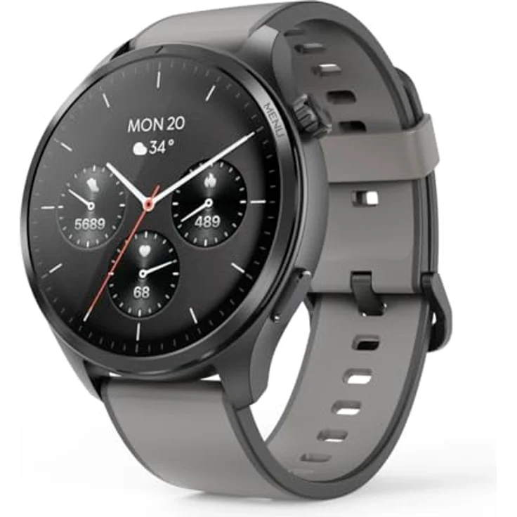 Hama Smartwatch 9000 (Musikspeicher, AMOLED Farbdisplay 1,43“ Panda Glass, GPS, Telefonfunktion, wasserdicht, WhatsApp, Sprachassistent, Schlaftracker, 110 Sportmodi, Schrittzähler, Pulsmesser) schwarz – Bild 1