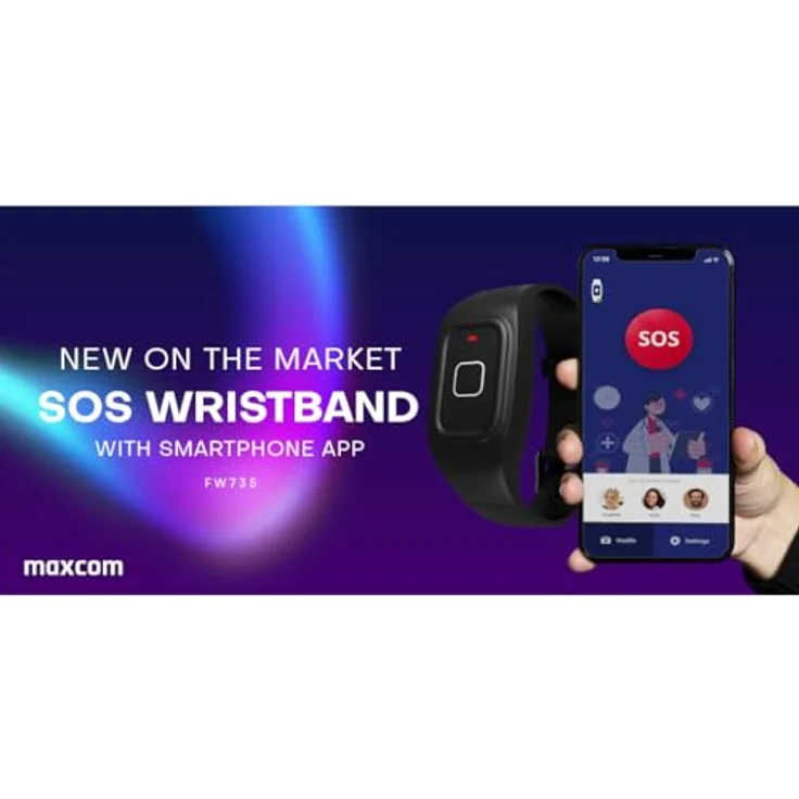 Maxcom FW735 Notrufarmband für ältere Menschen, kabellos und wasserdicht, SOS-Taste, Standortortung, Telefonfunktion, Smartphone-App, grau – Bild 3