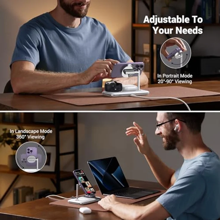 Ugreen Wireless Charger 3in1 (25 W), Ladestation für MacBook, iPhone und mehr, Weiss – Bild 6