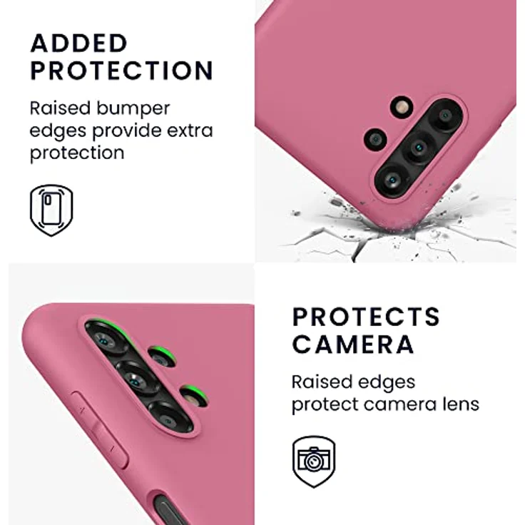 kwmobile Handyhülle für Samsung Galaxy A13 4G - TPU Case in Dark Rose mit kabellosem Laden und rutschfester Gummierung – Bild 3