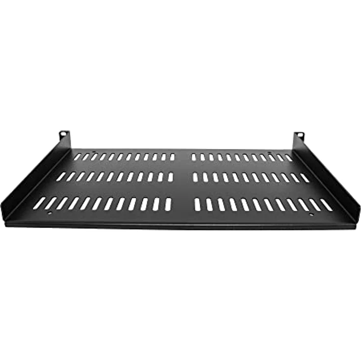 StarTech.com 1U Server Rack Shelf - Universal Vented Rack Mount Cantilever Tray for 48,30cm (19-'-') Network Equipment Rack & Cabinet - Durable Design - Weight Capacity 55lb-25kg - 30,50cm (12-'-') Deep Shelf, Black (SHELF-1U-12-FIXED-V) - Rack - Regal - S - Preisvergleich – Bild 5