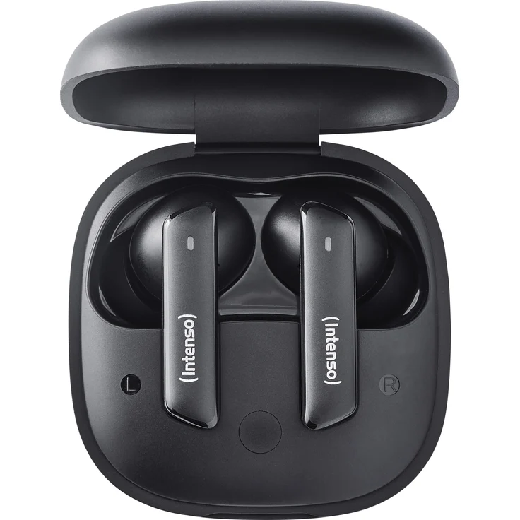 Intenso True Wireless Kopfhörer Buds Pro T500AE schwarz, Spritzwasserschutz, Ergonomische Passform, Touchsteuerung, Akkulaufzeit bis zu 9 Stunden – Bild 1