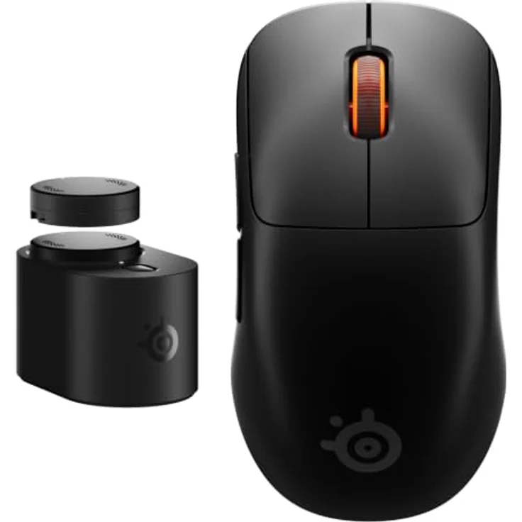 SteelSeries Sensei Pro Mini Wireless, Symmetrische Gaming-Maus mit 8K-Polling, Ultra Wideband Technologie, Schwarz – Bild 1